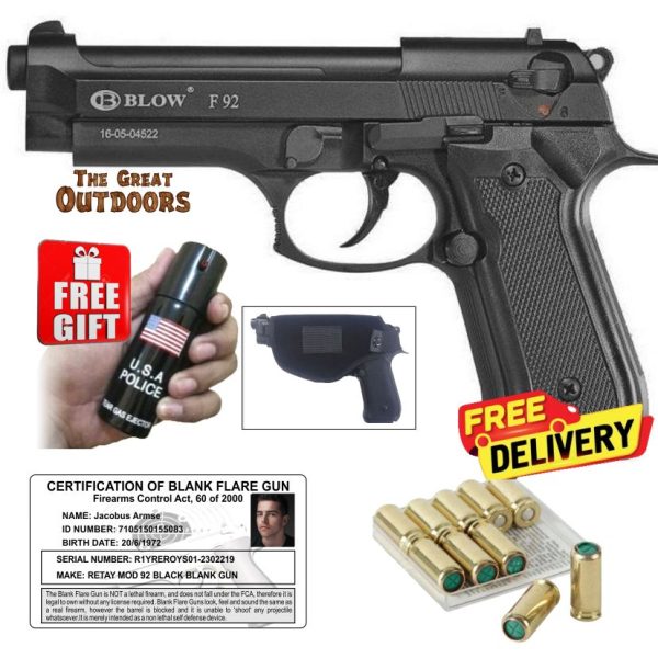 Blow F92 Beretta Blank Gun with 25 Blanks and Holster