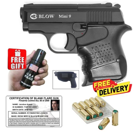 Blow Mini 9 Blank Gun with 50 Blanks and holster