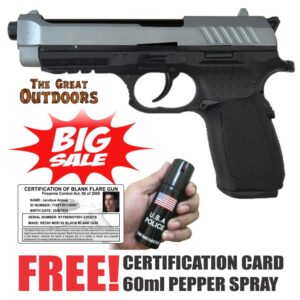 BIG SALE! Kuzey F92 Black and Grey Self Defense Pepper Blank Gun