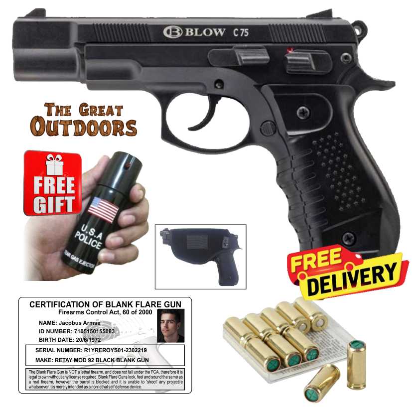 Blow C75 Blank Gun with 10 Blank Rounds and Holster