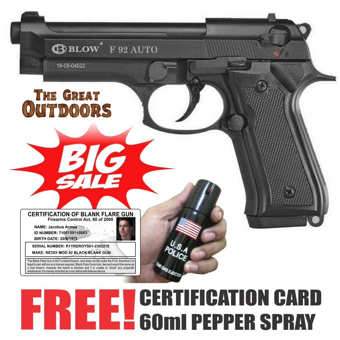BIG SALE! Blow F92 AUTO Beretta Blank Gun